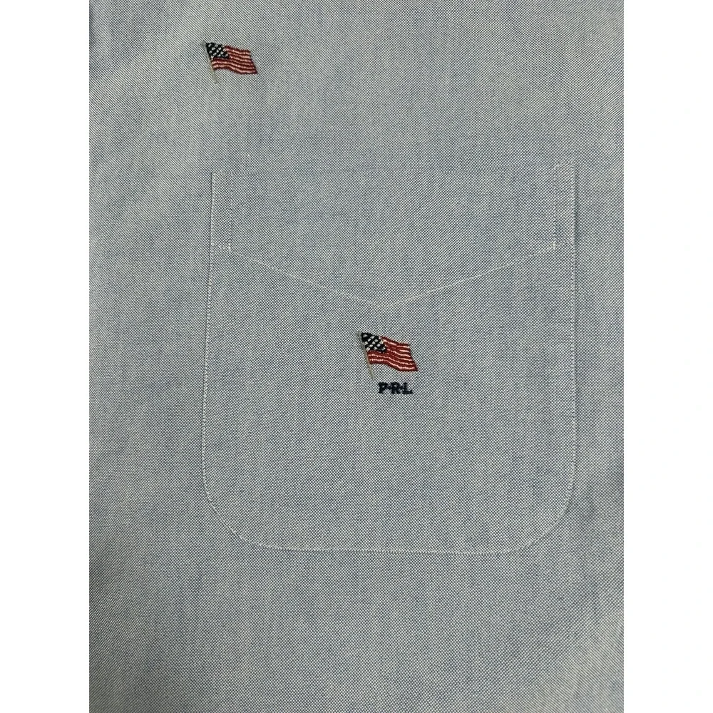 Polo Ralph Lauren Classic Fit Oxford American Flag All Over Embroidered Short Sl